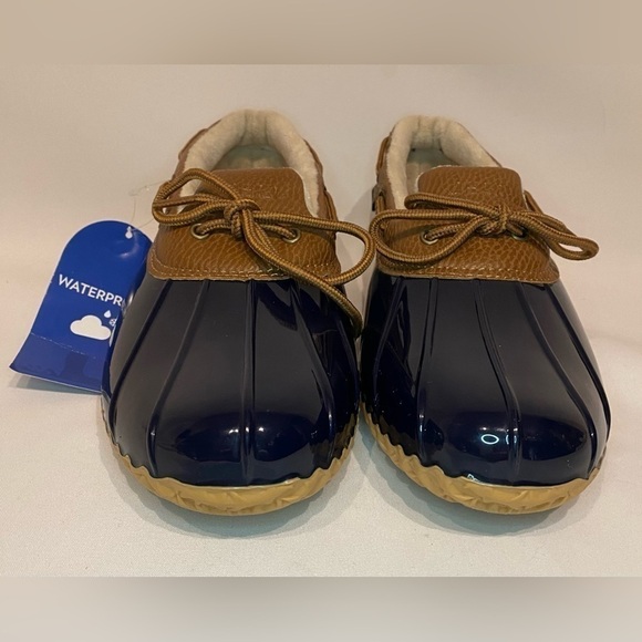 NWT JBU by Jambu Women’s Woodbury Waterproof Duck Shoes Navy/Tan Size 10M - Picture 9 of 16